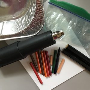 Supplies for Melted Crayon Autumn Art