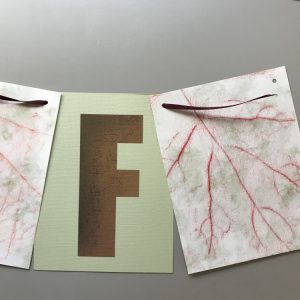 Thread Rubbings and Letters on Ribbon