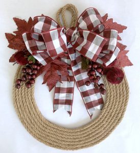 How to Make an Adorable Rope and Bow Wreath for Fall
