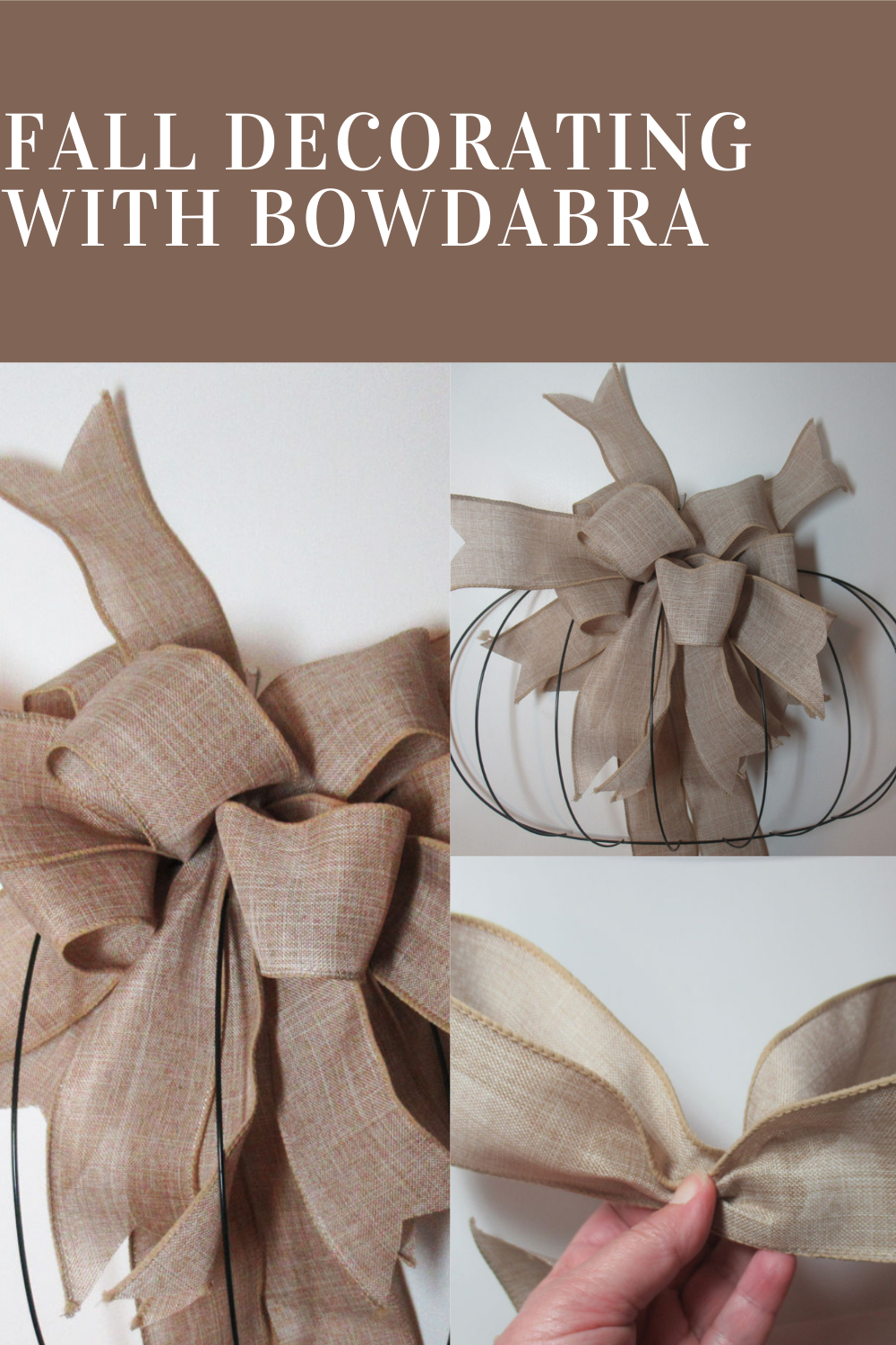 How to add a beautiful bow to a wire pumpkin for perfect fall wall decor