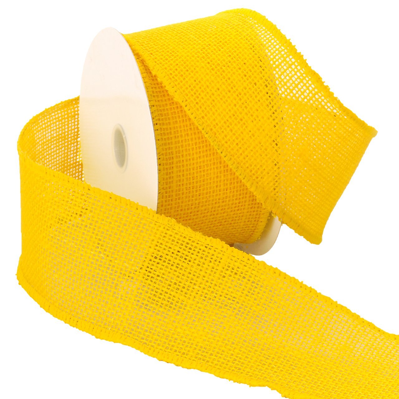 wired burlap yellow ribbon
