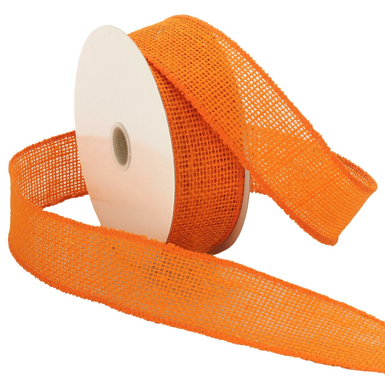 1-1/2" Burlap Ribbon - 10YD Orange