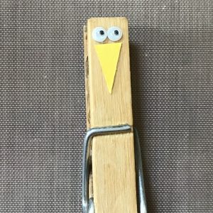 Glue Beak and Eyes on Clothespin