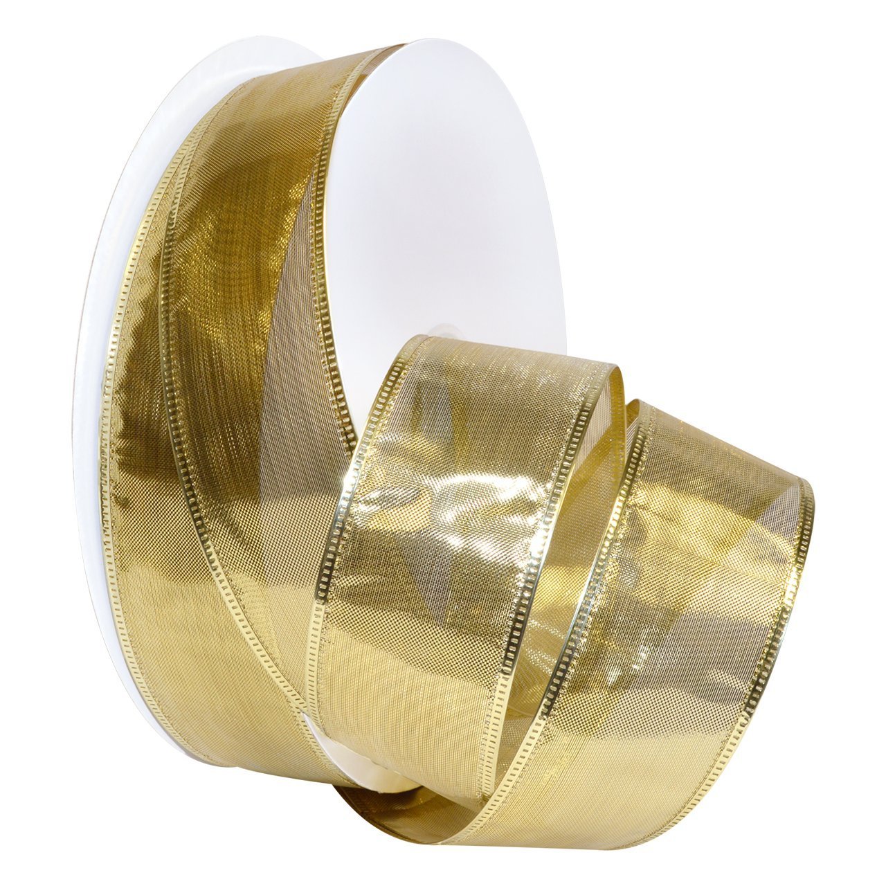 1-1/2" Gleam Wired Ribbon - Gold