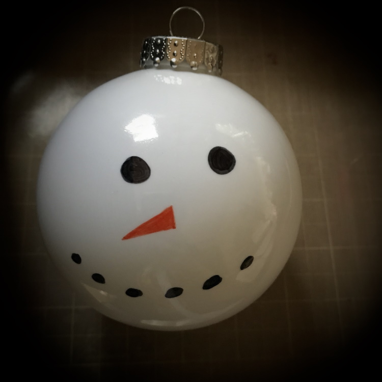 Draw Snowman Face on Ornament