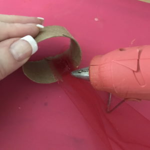 Hot Glue End of Tulle to Inside of Ring