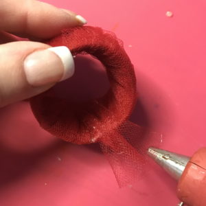 Hot Glue End to Inside of Ring