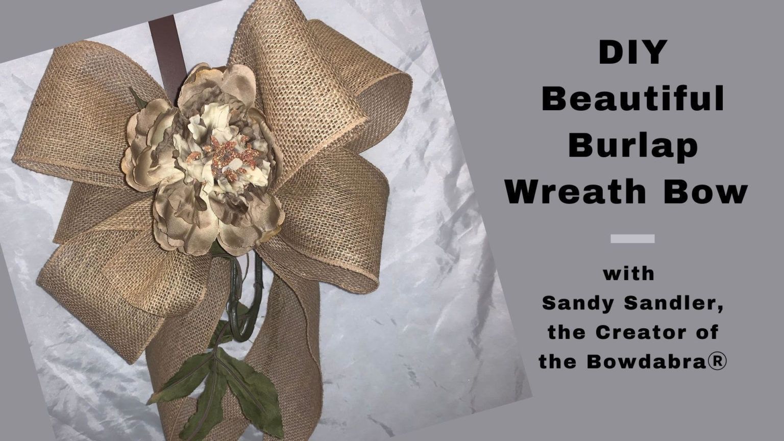 How to create this beautiful burlap wreath bow with Bowdabra