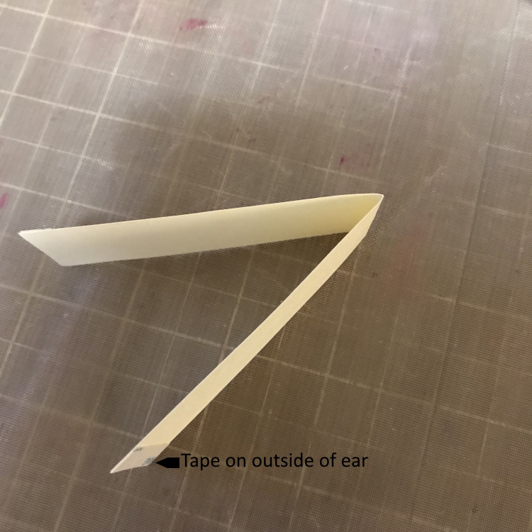 Fold Ears in Half with Double Sided Tape on Outside