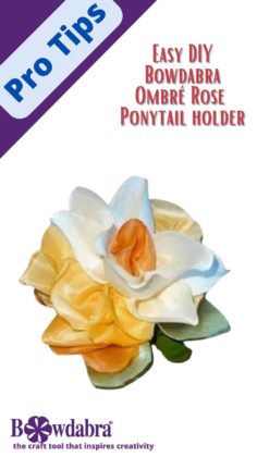 ribbon rose ponytail holder