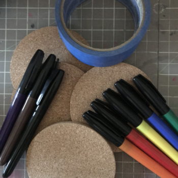 Supplies for Decorated Cork Coasters