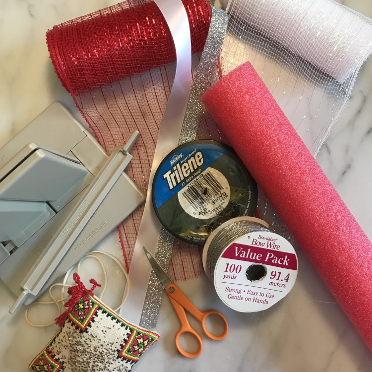 Supplies for Pool Noodle Candy Cane