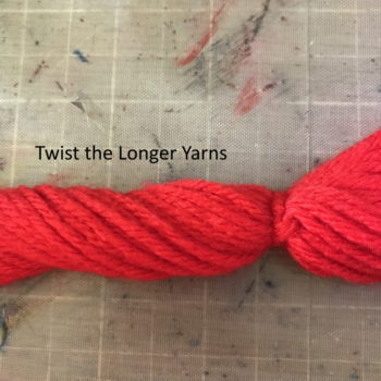 Twist Longer Yarns to Form Head of Yarn Doll 