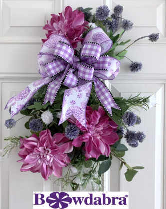 How to transform your front door with a pretty summer floral bow swag