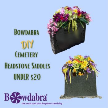 floral cemetery headstone saddle