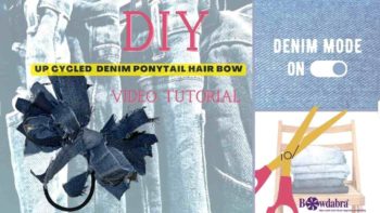 How to save your jeans and make an extra special upcycled denim ponytail holder
