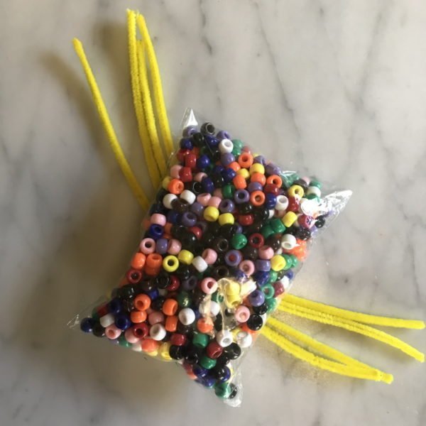 Make an indian corn decoration with pipe cleaners and beads