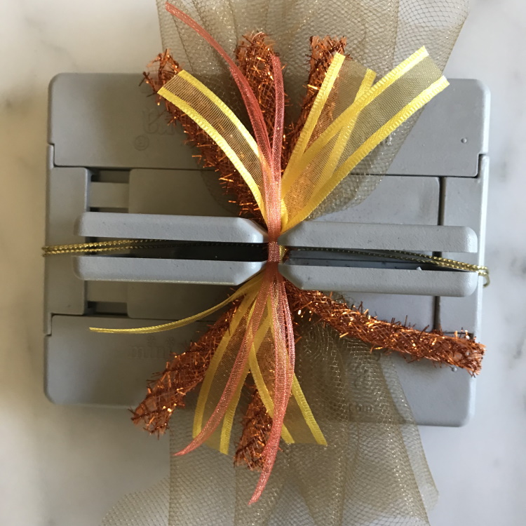 Layer Yellow and Orange Ribbons in Mini Bowdabra