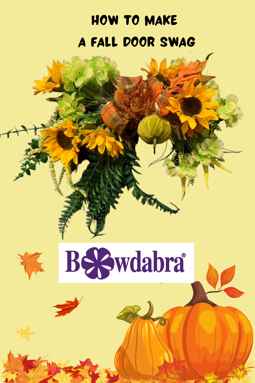 How to make a beautiful fall floral door swag in minutes with Bowdabra