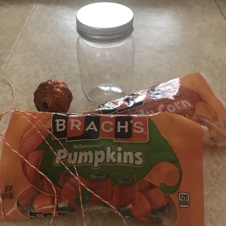 Supplies for National Pumpkin Day Treat Jar