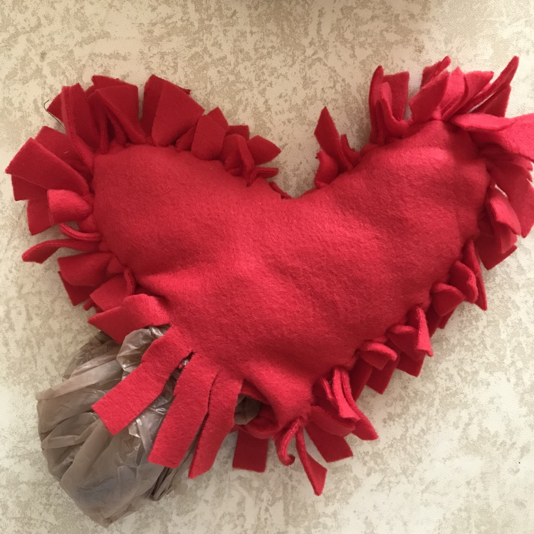 Stuff Valentine Heart No Sew Pillow with Plastic Grocery Bags