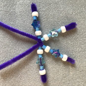 Continue Adding Beads to Each Snowflake Arm
