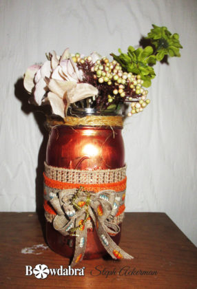 Thanksgiving decorator jar centerpiece