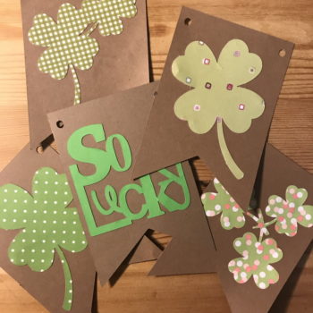 Glue Saying and Shamrocks to Banners