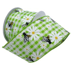 2-1/2" BEES & BLOSSOMS 10YD Apple Green