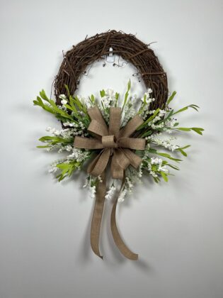 Burlap Bow Floral Wreath