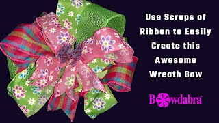 scrap ribbon wreath bow