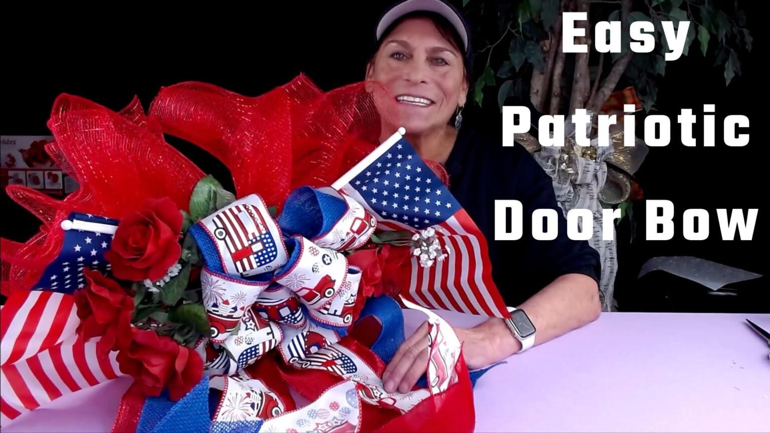 New video tutorial How to make a quick and easy patriotic door bow