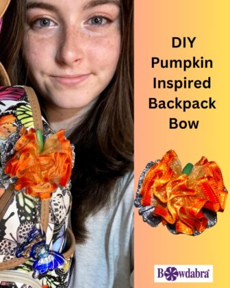 pumpkin inspired backpack bow