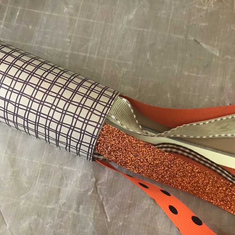 Glue Ribbons to Inside of Toilet Roll Bowdabra