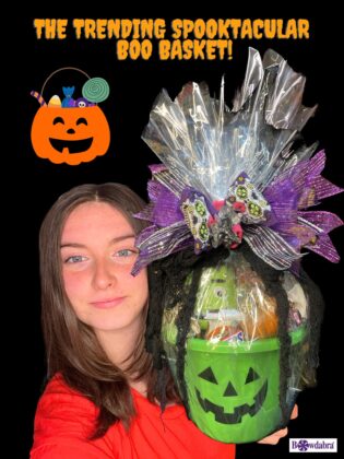 Halloween gift boo basket