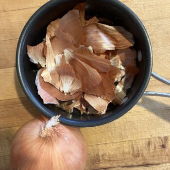 Boiling Onion Skins for Natural Egg Dye