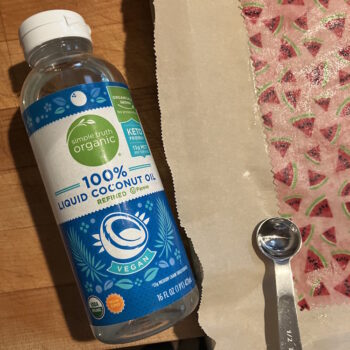 Add Coconut Oil to Melted Beeswax on Wrap