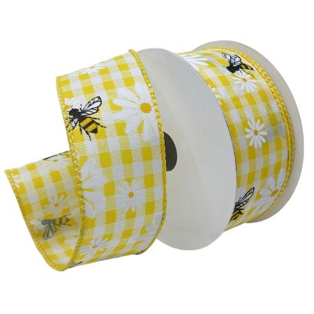 1-1/2" BEES & BLOSSOMS 10YD Yellow